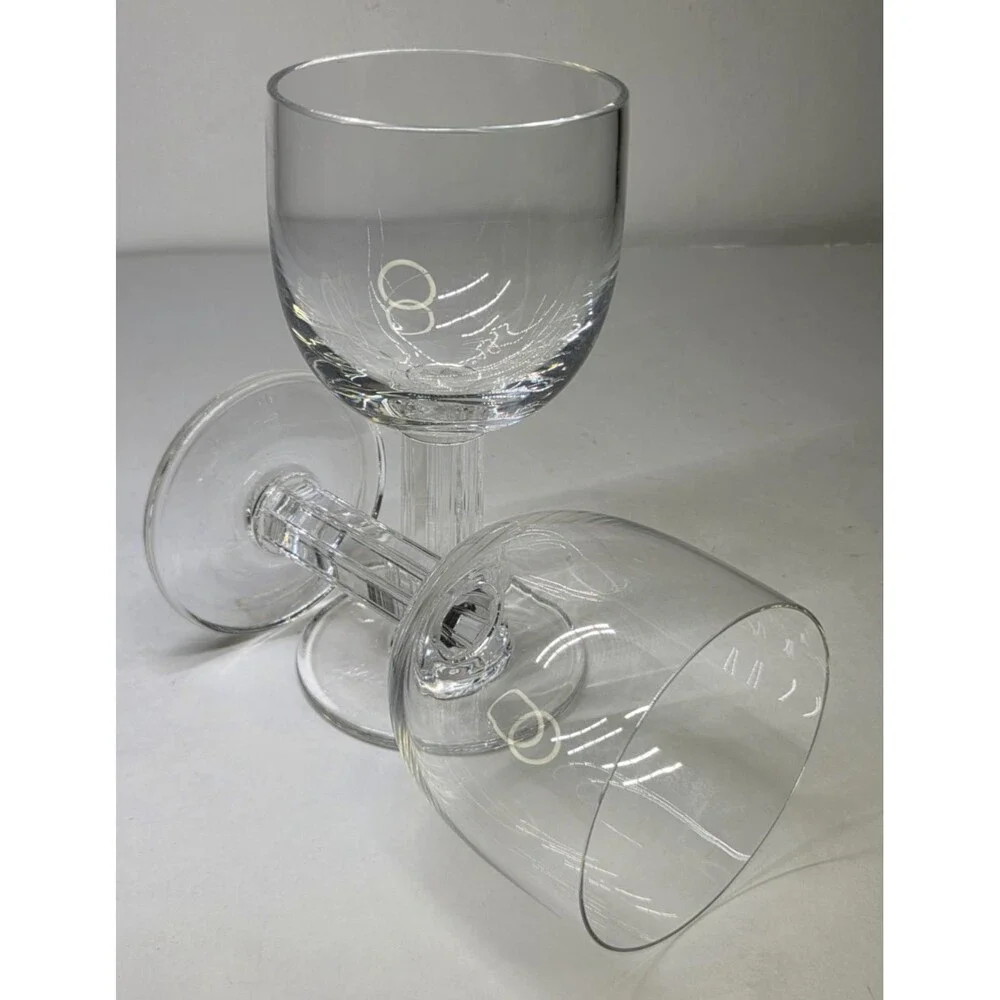 Pair Of Dansk Crystal Greta Water Wine Glasses Goblets 6 7/8